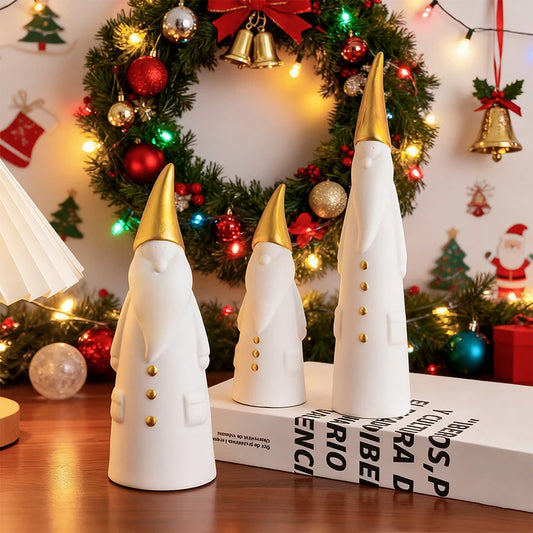 MINISO Nordischer Stil Weihnachtsmann Set - Größe Klein, Harz, 4 Stück