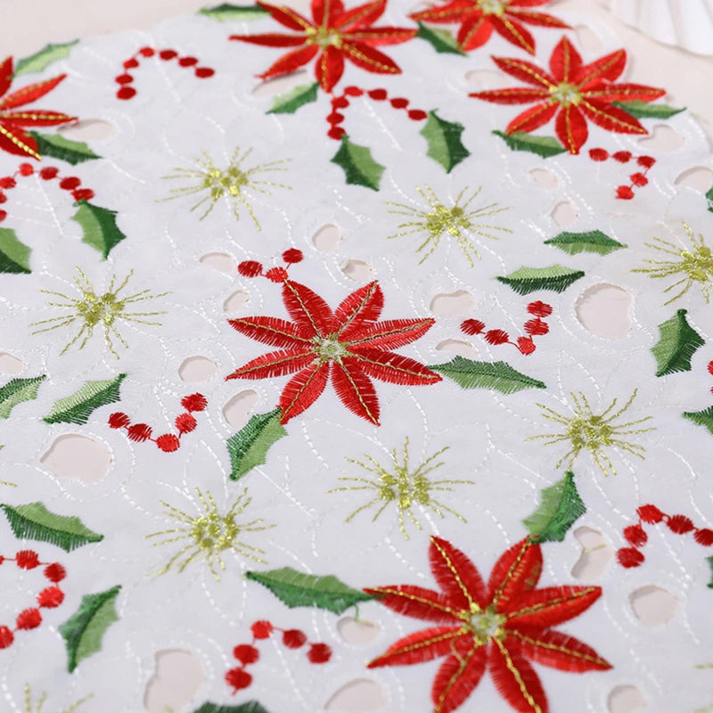 Neutral Table Decorations For Christmas Holly Luxury X Table Embroidered Inch Runner Table Christmas 70 15 Water Tablecloth