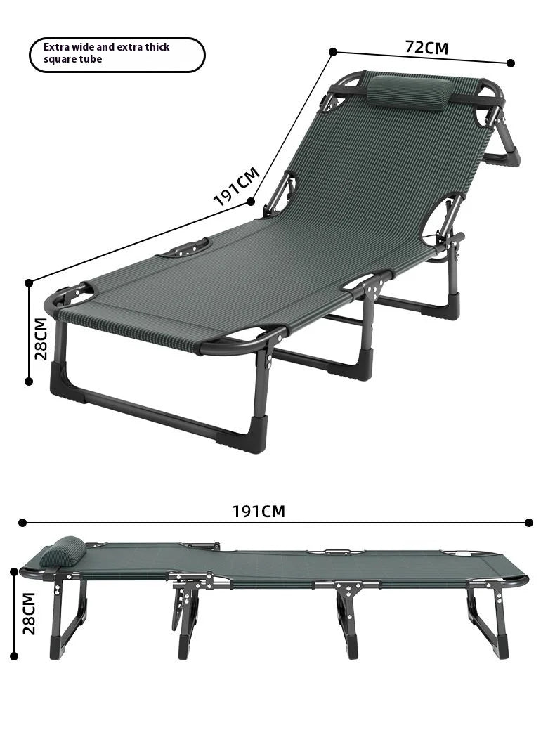 GIANXI Summer Rollaway Bed Outdoor Recliner Cool Pad Adjustable Bed Adult Lightweight Portable Camping Bed Easy Storage Crib