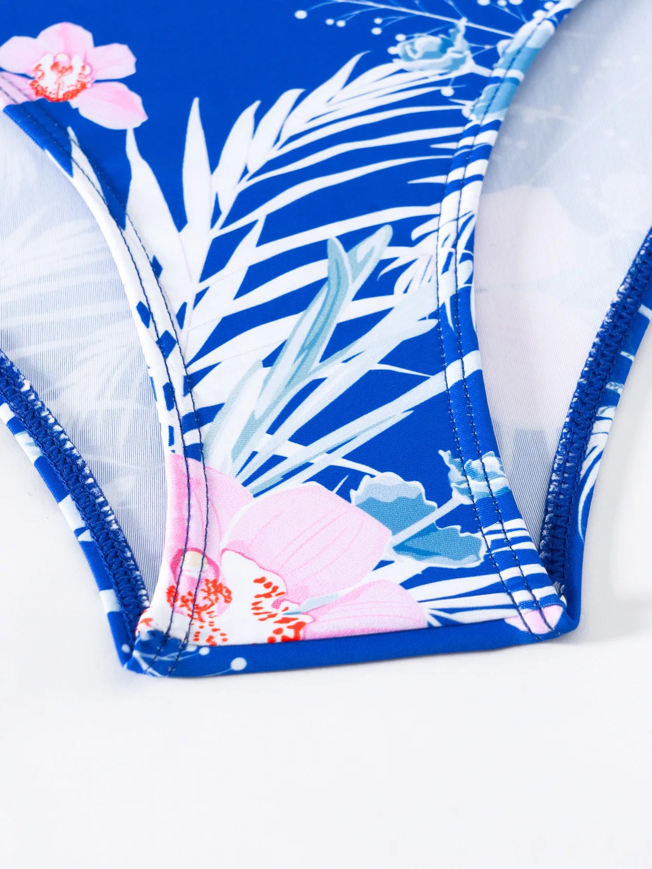 Sommer Print Schwimmanzüge: ASKATE Verbesserte Unterstützung Wire-Free Support Nylon Spandex - Dreiteilig High Waist Strand Wear Floraler Print