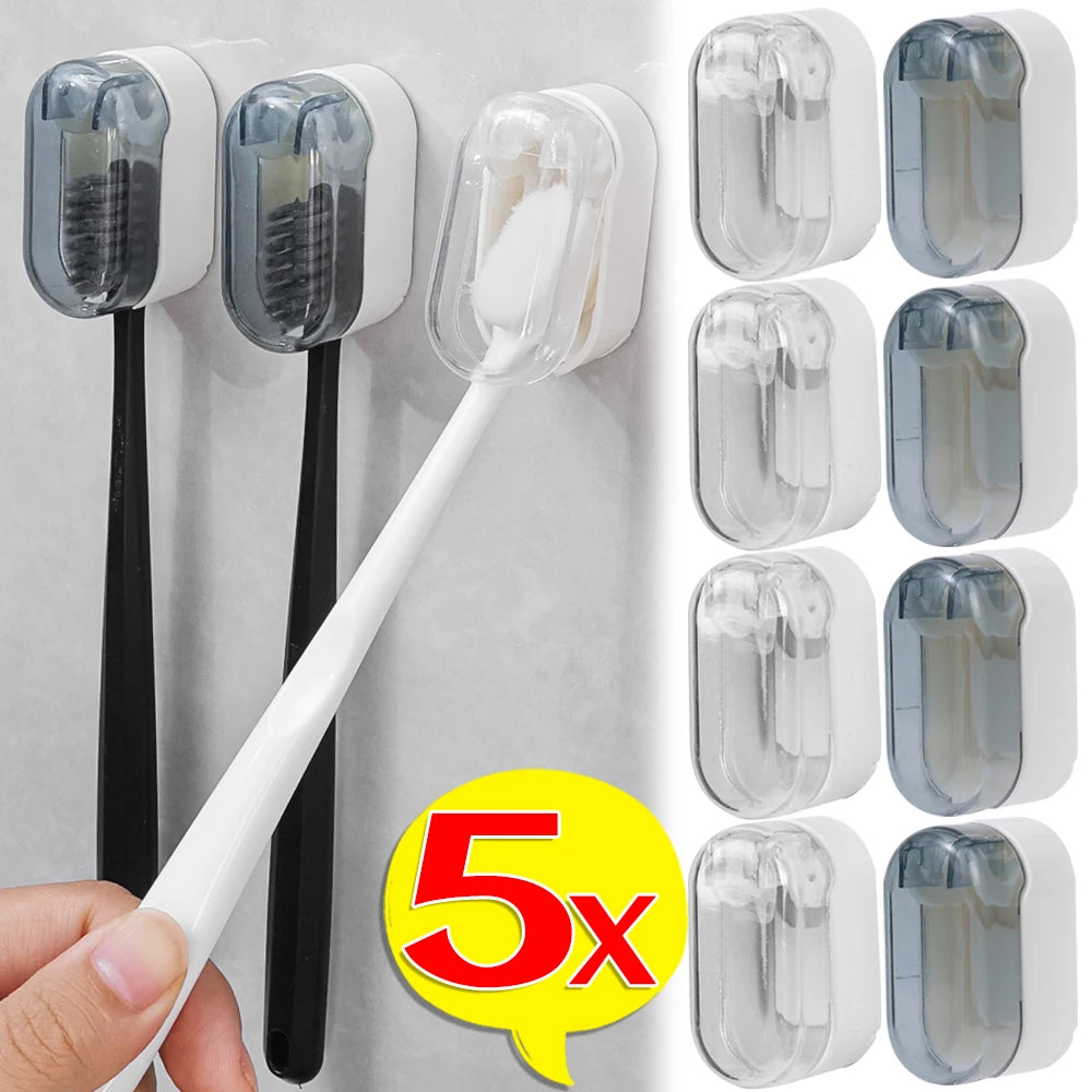 NONEM Zahnbürstenhalter Mit Abdeckung - Kapazität 1-5 Stück Größe 23,5x30,5 mm