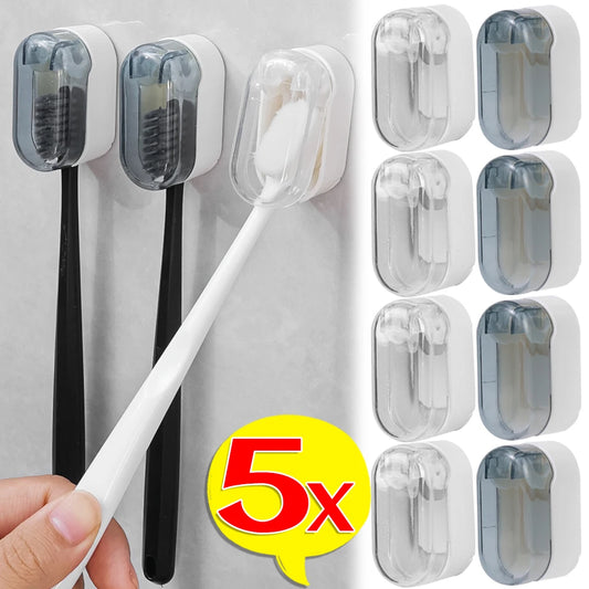 NONEM Zahnbürstenhalter Mit Abdeckung - Kapazität 1-5 Stück Größe 23,5x30,5 mm