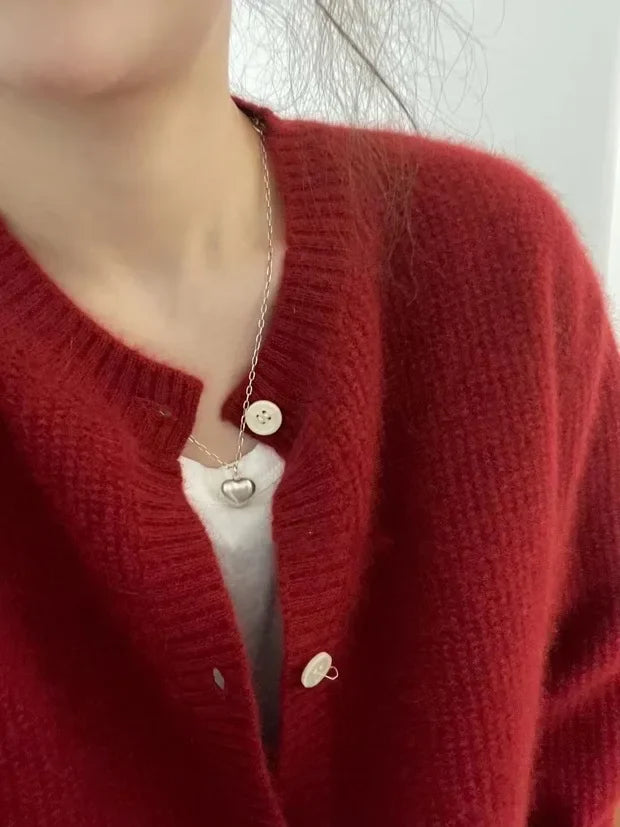 LIBIELY Cardigan Rundhals Kuschelig Warm Polyester - Kapazität Standard Leistung Hoch Größe M/L