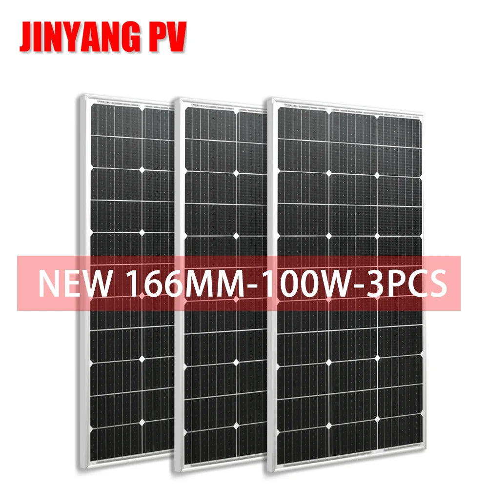 Solar Panel 100W 200W 300W 400W Rigid Glass Photovoltaic Panel 18V Monocrystaillne Solar Cell For 12V/24V Battery Charger
