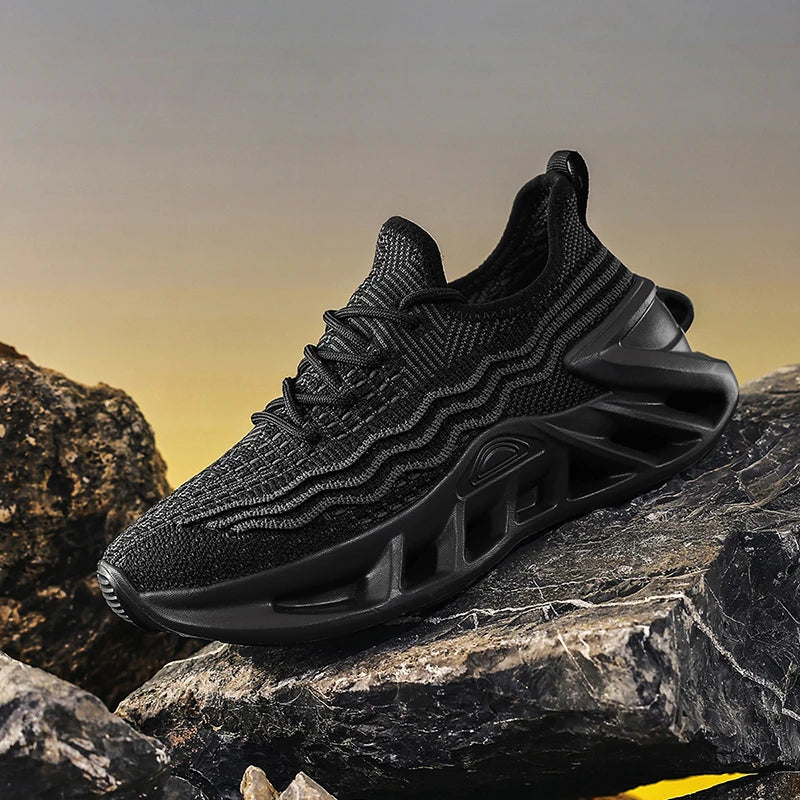 Herren Sneakers Leicht Laufschuhe Atmungsaktiv Mesh Komfortabel EVA Dick Sohle Rutschfest Tennis Walking Weiß Schuhe Für Männer