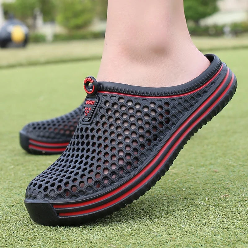 POLALI Damen Sandalen 2023 Sommer Sandalen Mode Ausgehöhlt Atmungsaktiv Strand Hausschuhe Flip Flops EVA Massage Hausschuhe Sandalen