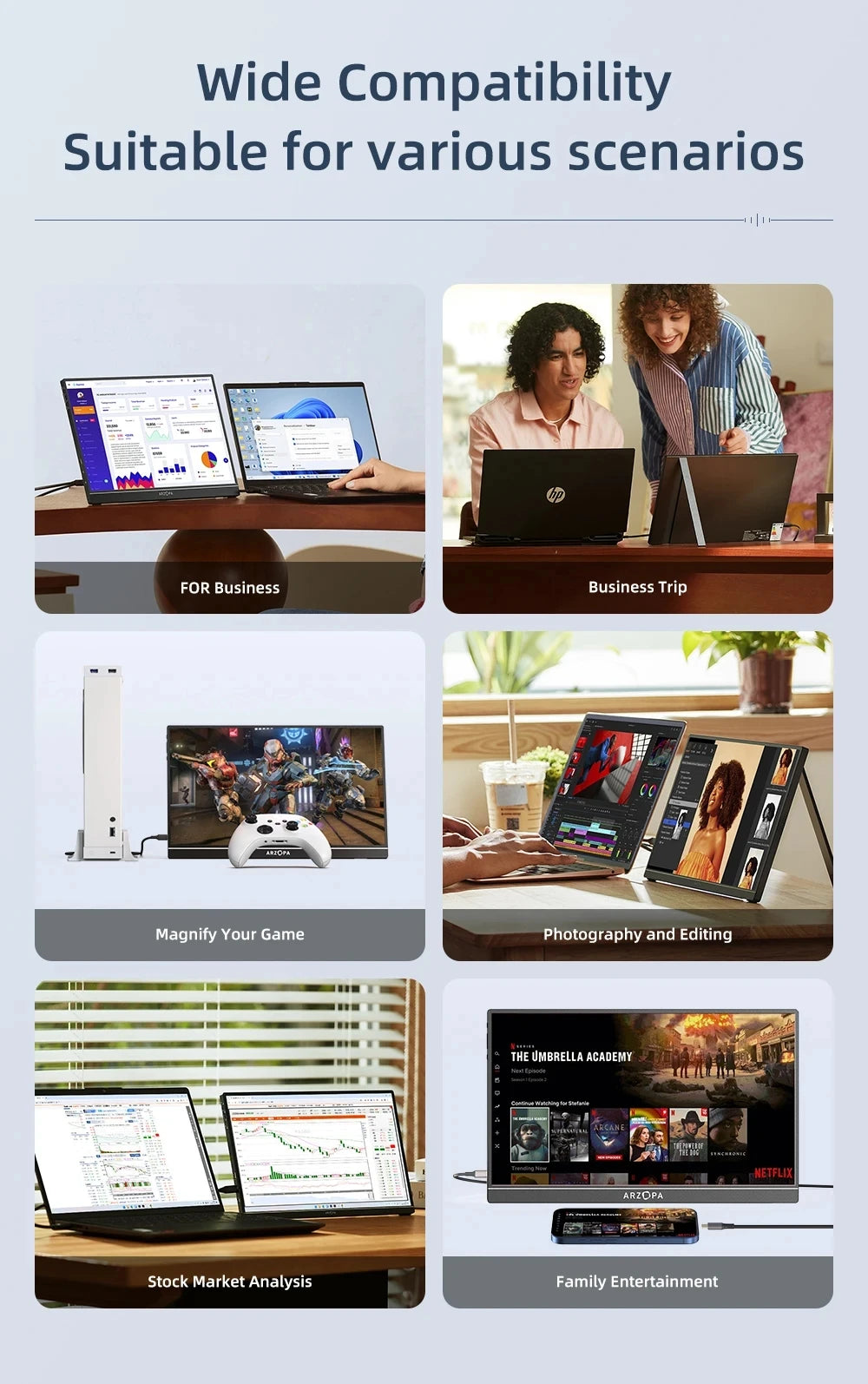 ARZOPA Z1RC 2K Tragbarer Monitor - 16 Zoll, 60 Hz, 2560x1600