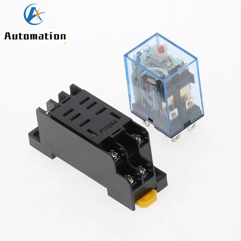 Leistungsrelais 220/240V AC 10A DPDT - 8-Pin Spulenrelais mit Sockelbasis