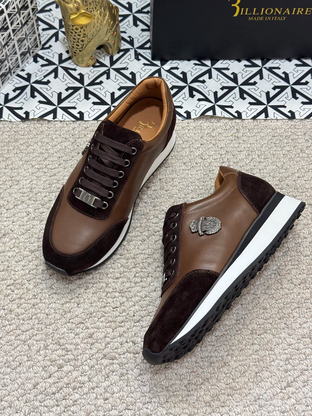 BLSK CPRT Slip On Sneaker Stickerei Design - Größe 39-45, Rindsleder Innenfutter, Gummisohle