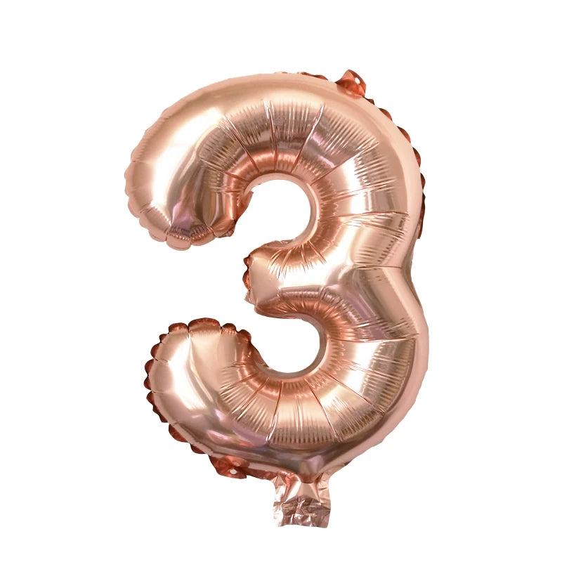 QIJOYJU Rosegold Zahlballon - 32 Zoll 1 Stück Nummer