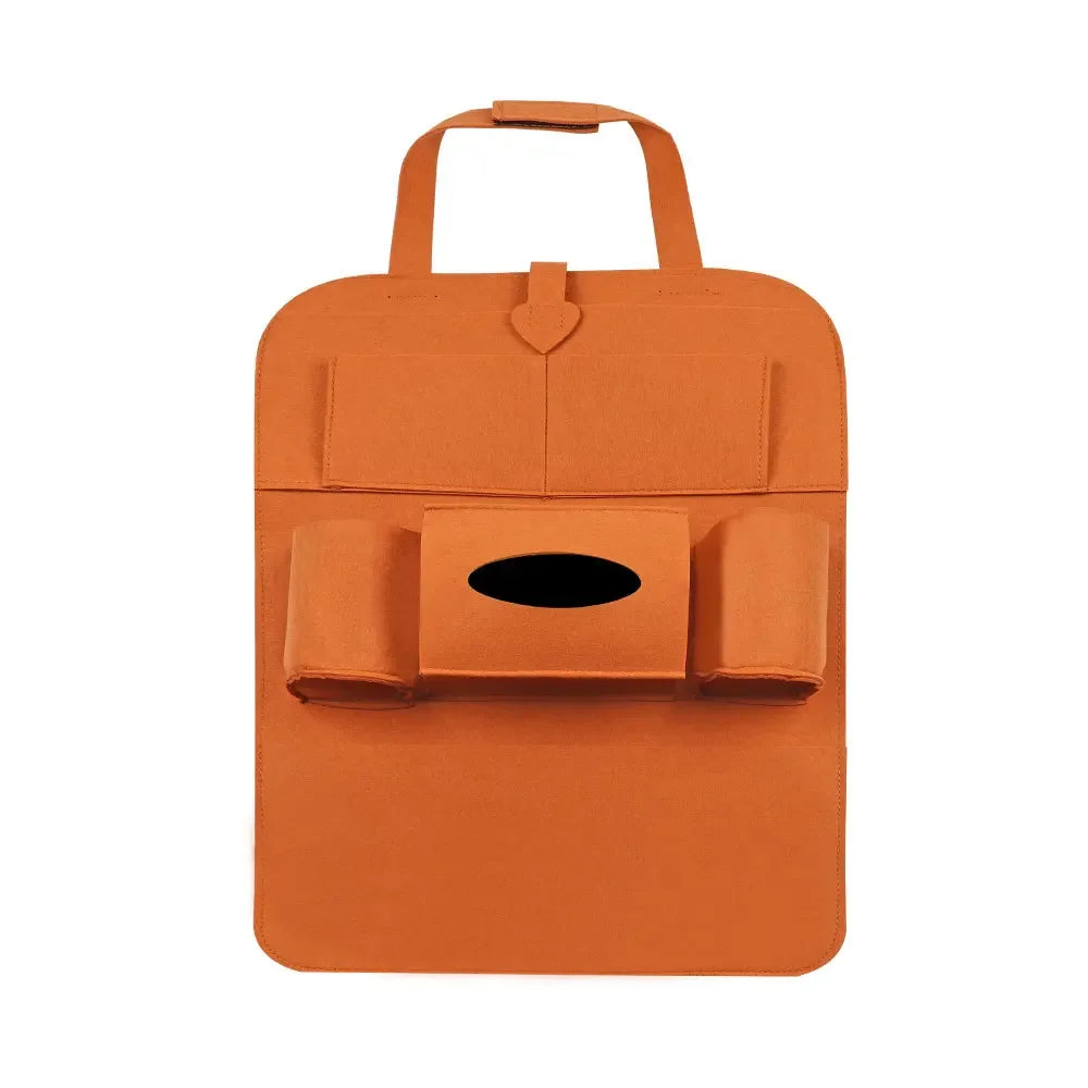 Universal Car Back Seat Storage Bag Organizer Trunk Elastic Felt Storage Bag 6 Pockets Organizer Hanging Car Accessories