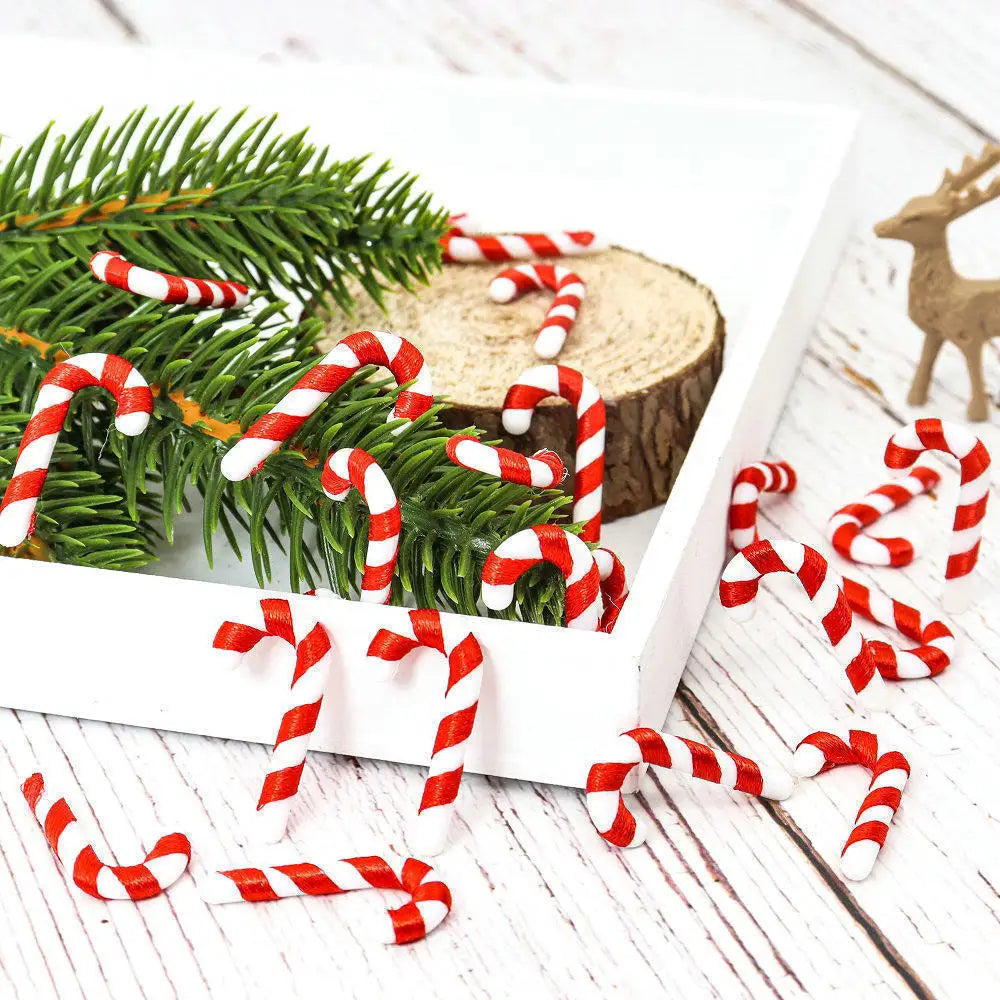 CandyCane Mini Weihnachtsbaumschmuck - Größe 3 cm, 20 Stück, Kunststoff