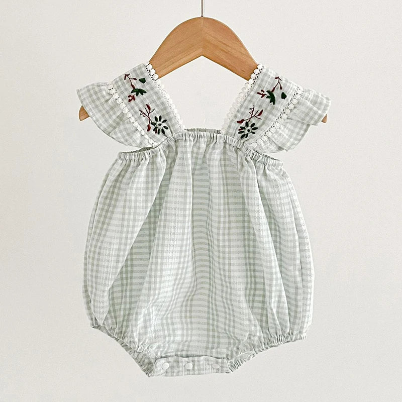 Infant Baby Girls Short Sleeve Green Printing Tops Shorts 2Pcs Clothing Sets Summer Baby Girls Children's Clothes Suit 0-3Yrs