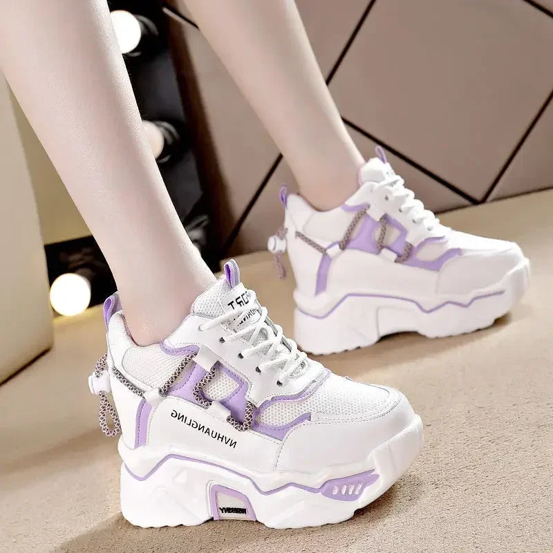 Sneakers Women Sports Shoes Platform Mesh Breathable Vulcanized Shoe Wedge Casual Comfort Woman Summer Zapatos Mujer2024