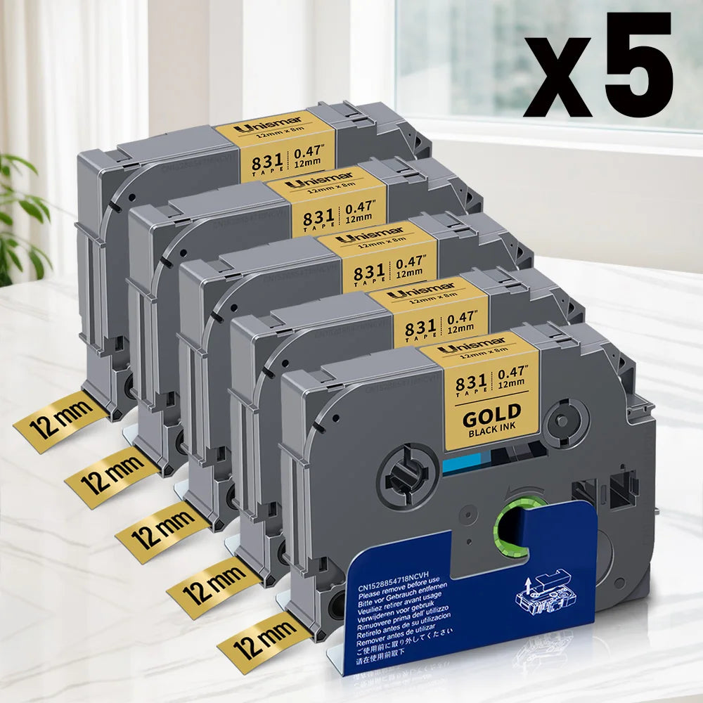 Label-Bänder 2025: 5PK-10PK TZe231 Compatible - Brother P-touch White Lamination Collection