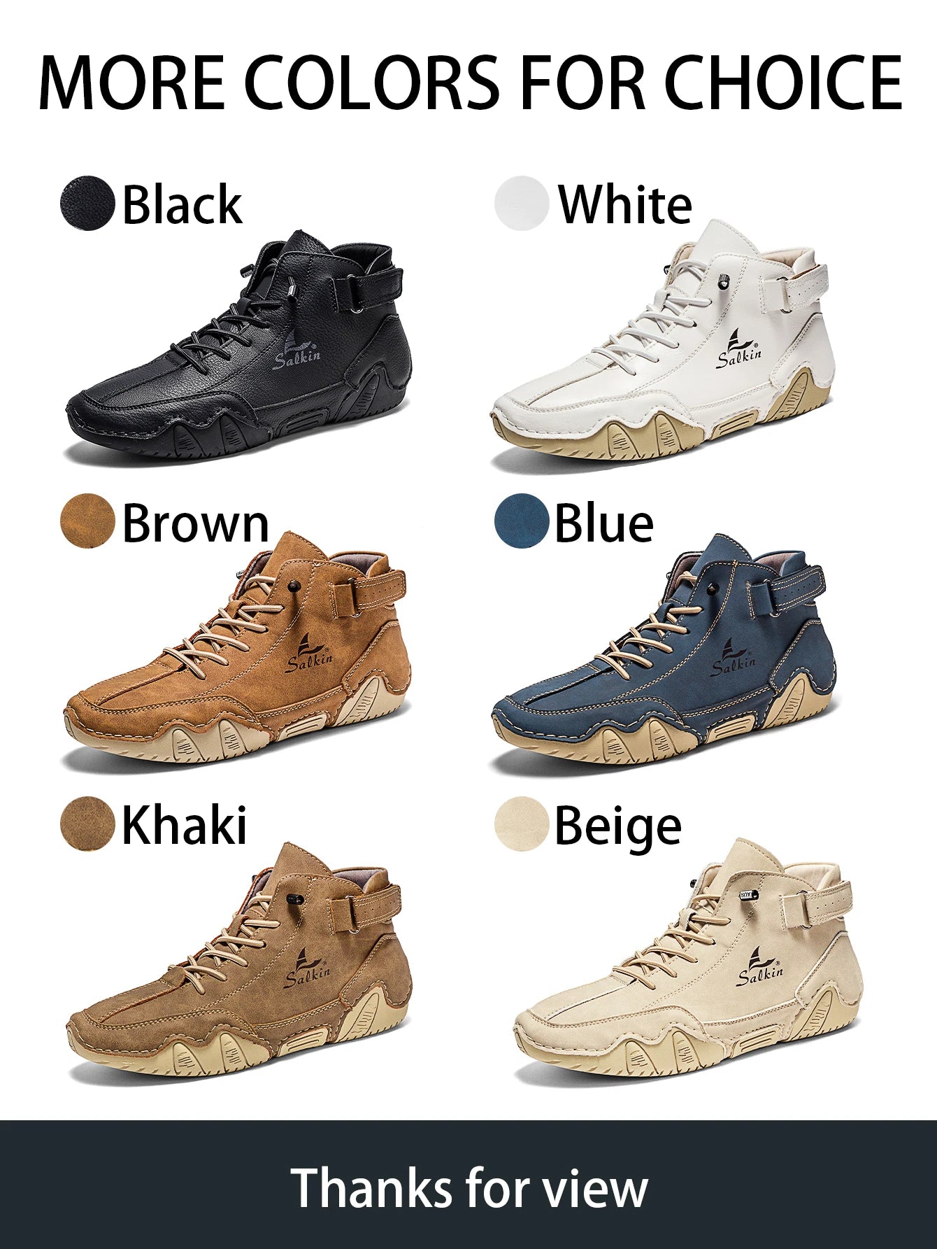 AbfuberCN Stiefeletten Handgefertigte Outdoor Lederschuhe - Größe EU, Obermaterial Leder, Schnürverschluss