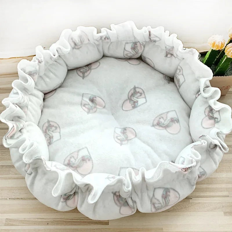 Rundes Katzen Bett 2025 - Plüsch Haus Langes Haustier Bett - Katzen Kissen Hunde Matte Warm Home Waschbar Hunde Sofa Weich Pet Accessories
