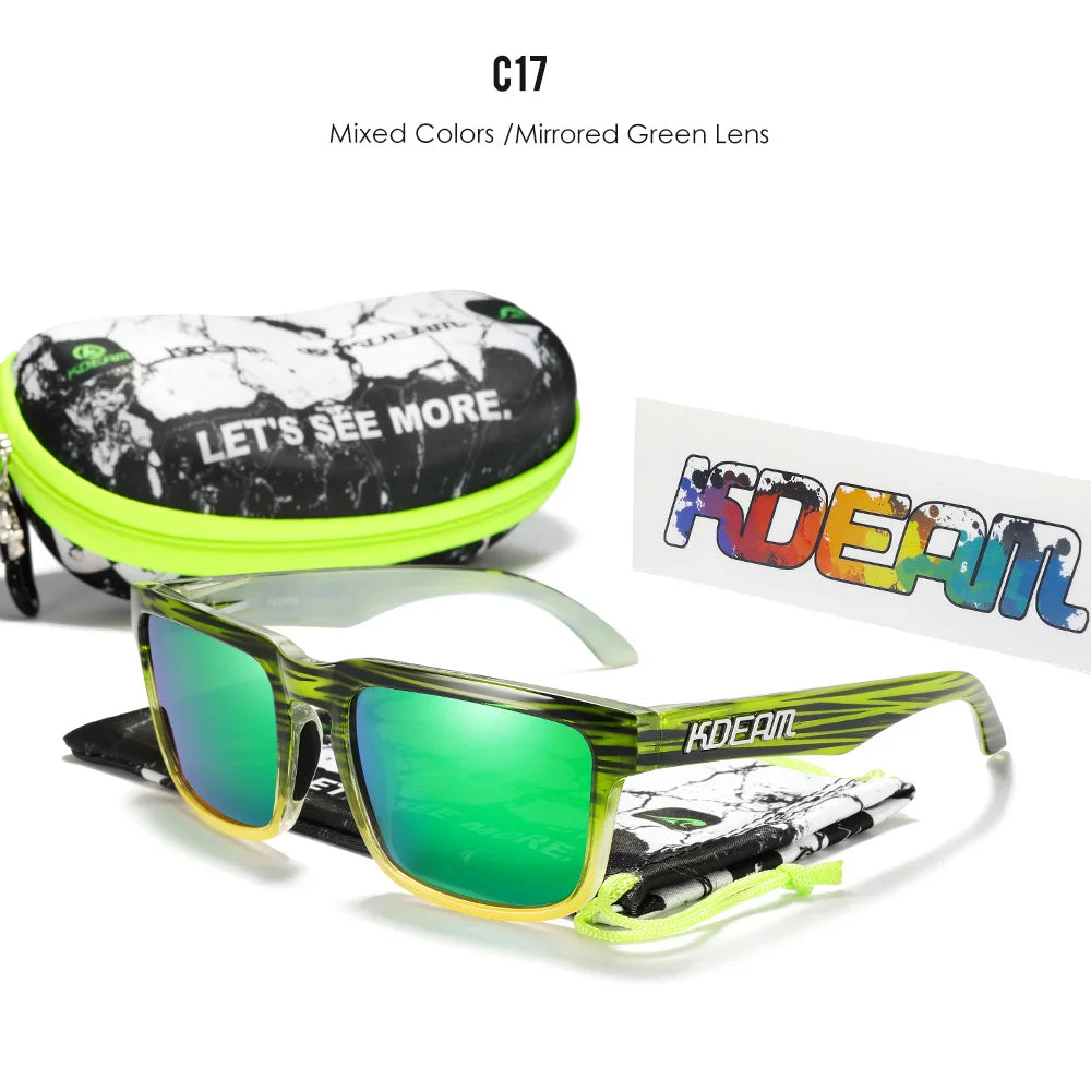 KDEAM Herren Polarisierte Sonnenbrille Quadratisch Casual Outdoor Sonnen Brille Frauen Unisex Sonnenbrille für Paare mit Neuer Verpackung
