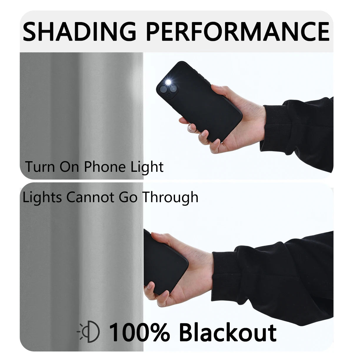 ZhejiangChoice Vorhang Einfarbig - Blackout 140x260