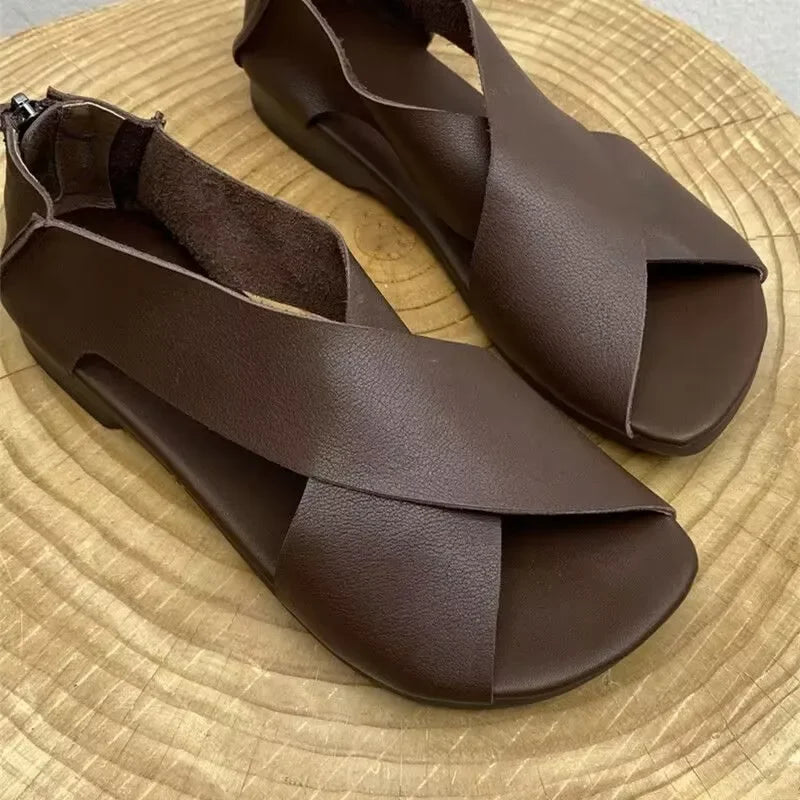 Summer New Women's Sandals Fashion Open Toe Women Classic Retro Gladiator Flat Casual Beach Roman Women's Shoes Mujer