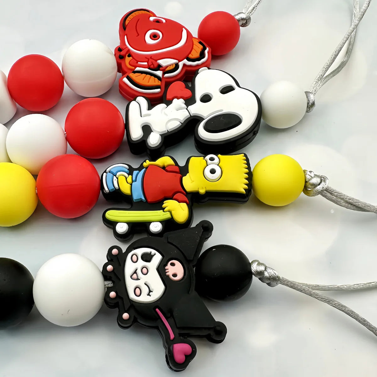 Personalisierte Schnullerkette mit Namen - Englische Buchstaben Baby Silikon Clips - Ketten Halter Beißring Anhänger Baby Geschenke