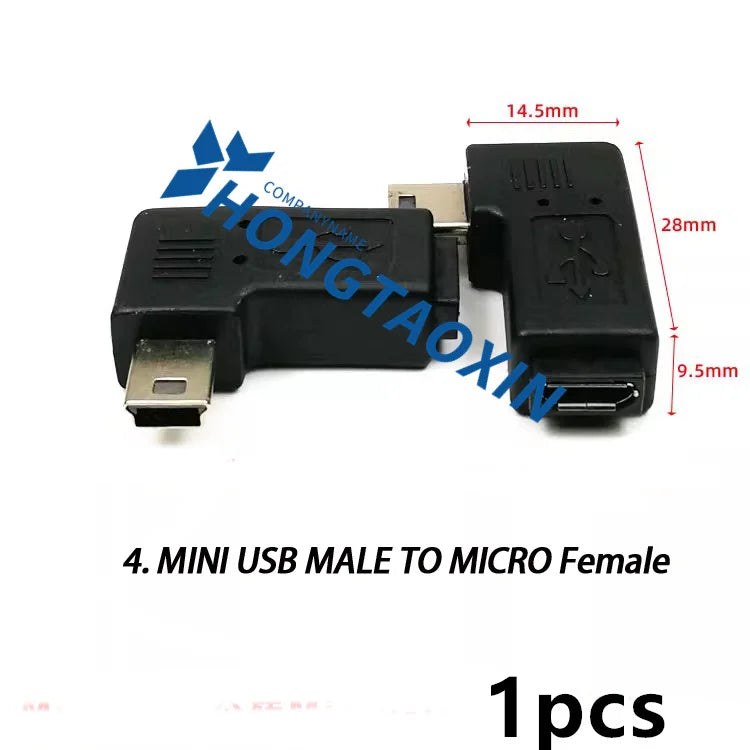 USB-Adapter 2025 - 90° Winkel Mini USB zu Micro USB Back to School Tech Zubehör
