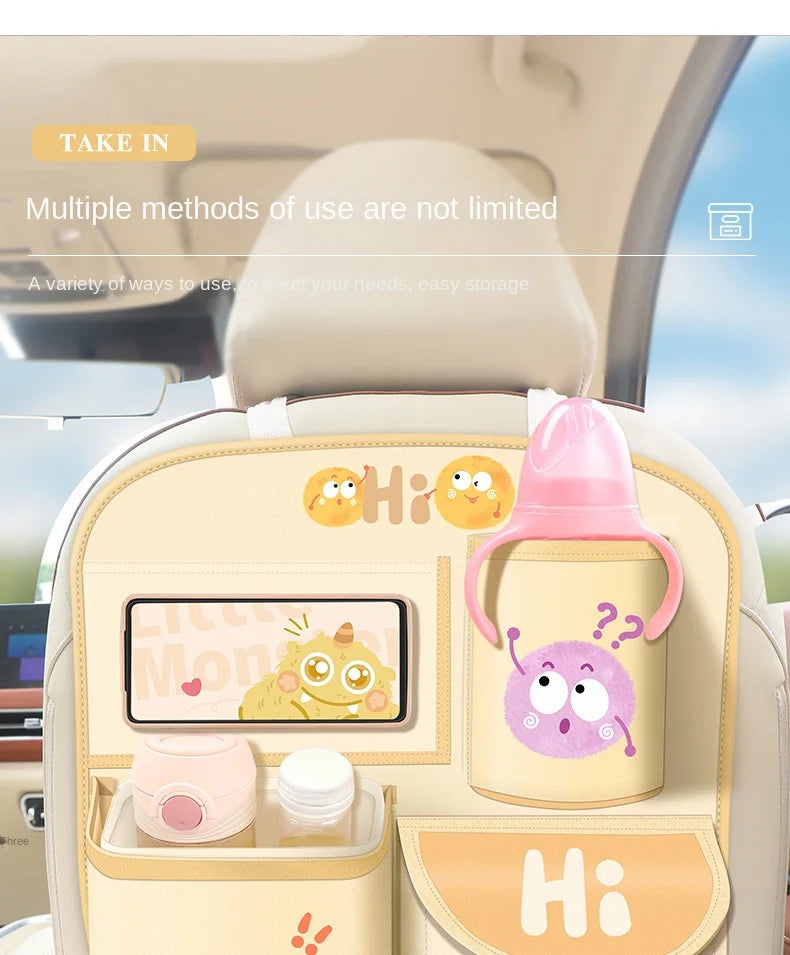Car Storage Hanging Bag for Car Interior Multi-Functional Car Seat Back Organizer Rear Seat Tissue Box Trash Can Storage Box