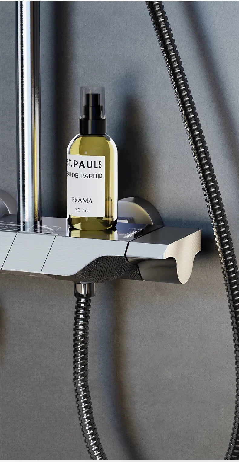 NONEM Duscharmatur-Set mit Digitalanzeige Kupfer, 4 Funktionen, präzise Anzeige