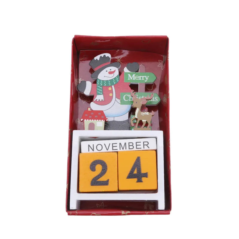 CN Adventskalender Holz Countdown - Kapazität 24 Tage, Größe 15x20 cm