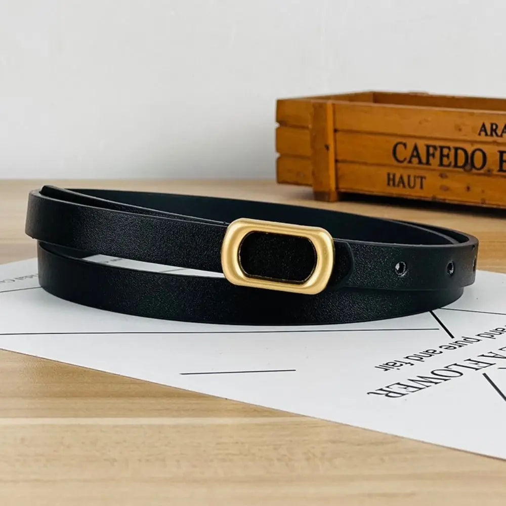 Luxury Design Leather Belt Casual Versatile Women Waistband Thin Waist Strap