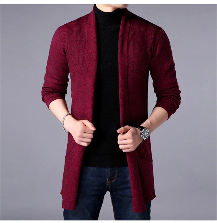 Marke SlimFit Cardigan - Herren Medium Polyester Vollarm