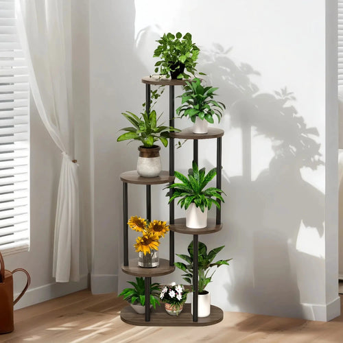 MTShining Blumenständer 6-Tier Metallregal Belastbarkeit 20 kg je Ablage