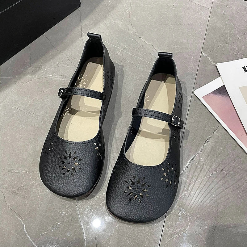Frühling Herbst Design 2025 - Barefoot Ballet Mary Jane Damen Flache Weiche Schuhe - Hohle Weiche Sohle Casual Loafers