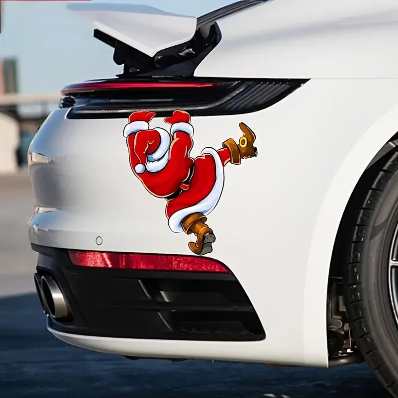 1Pcs Christmas Fun Bathroom Toilet Decoration Self Adhesive Wall Stickers Car Creative Decoration Santa Claus Stickers Wholesale