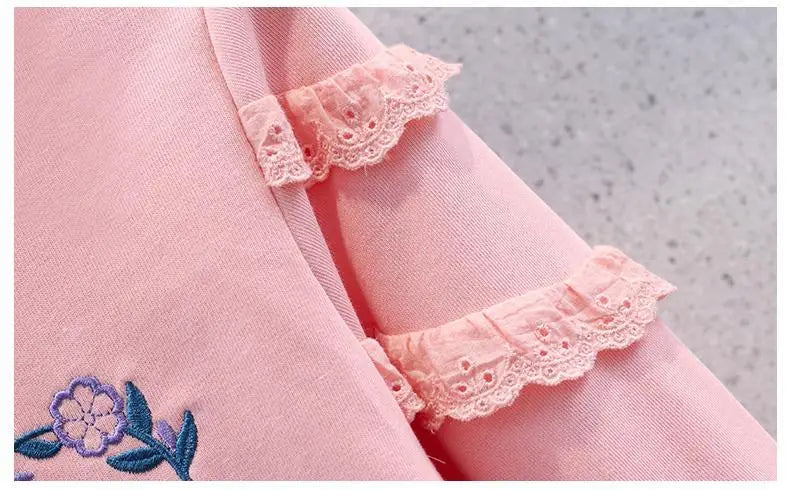 Kinder Set Mädchen Pullover - Langarm Rundhals Größe 4-6J