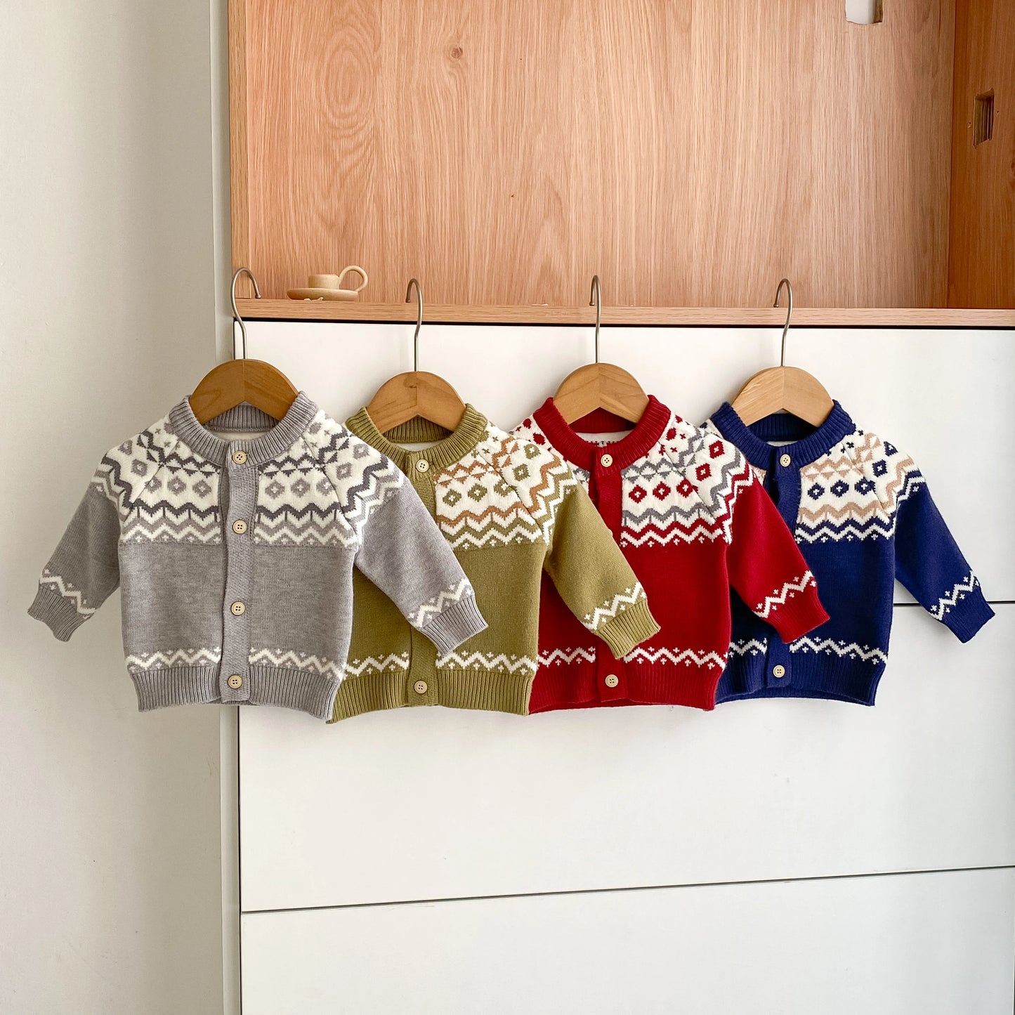 YSUBESTCN Kinder Strickjacke - Warmes Strickoberteil Für Kleinkinder, Größe 0-2 Jahre, Material Wolle, Verschluss Knopf