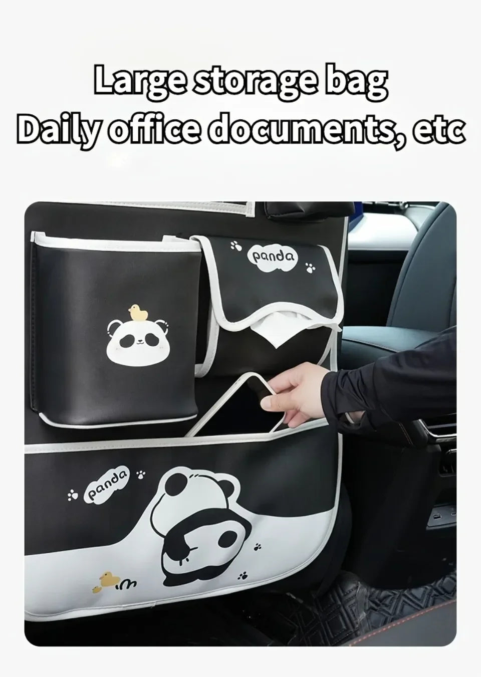 Auto-Organizer 2025: Car Seat Back Storage Bag Children Anti Kick Pad - Cartoon Seat Backrest Hanging Organizer Waterproof Durable Auto Storage Collection