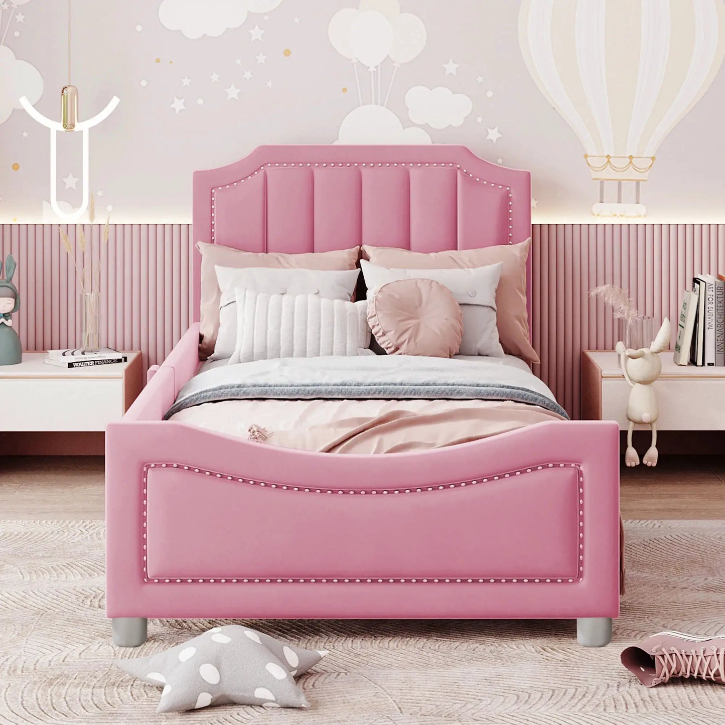 Kinderpolsterbett Schlafsofa 90x200 cm Mit Rückenlehne Bequem