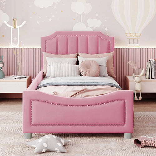 Kinderpolsterbett Schlafsofa 90x200 cm Mit Rückenlehne Bequem