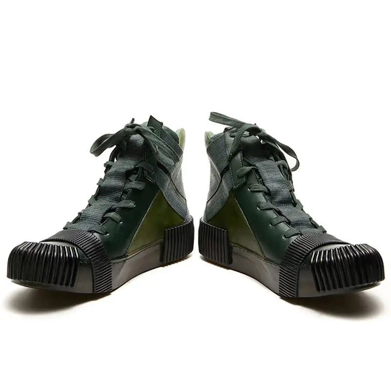 Ghete Black Street Original Design Goodyear Patchwork - Parte superioară din piele, talpă din cauciuc, mărimi 40–46