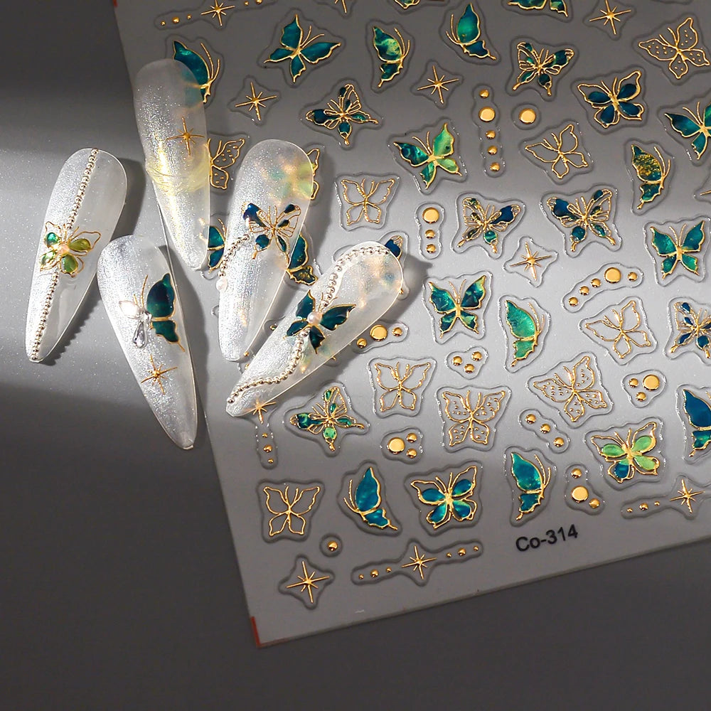 Choice CO-314 5D Gold Schmetterling - Acryl Sticker 8x9.5