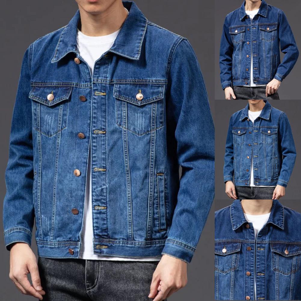 Casual Denim Jacket for Men Coat Single-breasted Cardigan Jacket Men Denim Coat Male Jacket chaquetas hombre куртка мужская