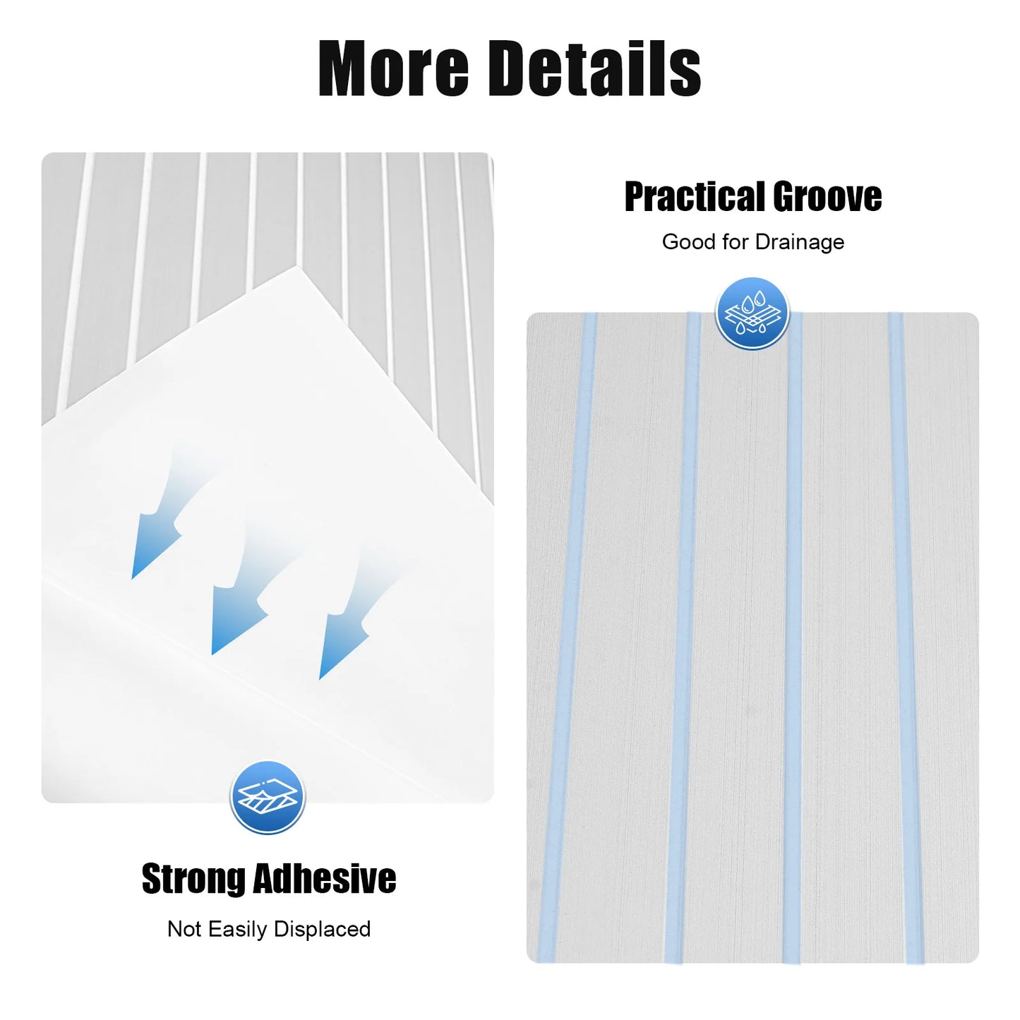 90*240cm EVA RV Floor Mat Marine Boat Yacht Flooring Anti-Slip Mat Decking Sheet Pad Self Adhesive Vehicle Pad for Boat RVs