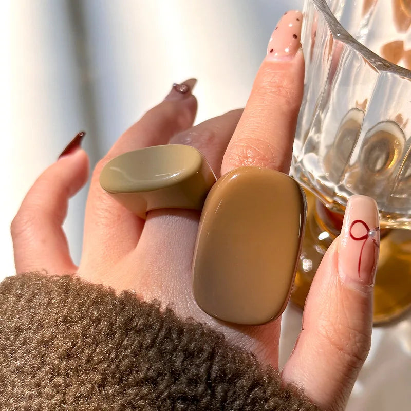 Inele Groase Geometrice HangZhi - Rășină, Mărime Mare