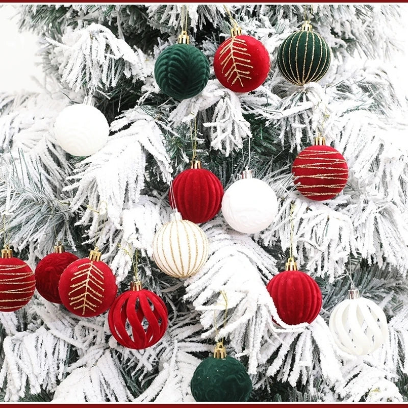 VelvetCraft Kugeln Velvet Painted - 6 cm, 12 Stück, Hängedekor