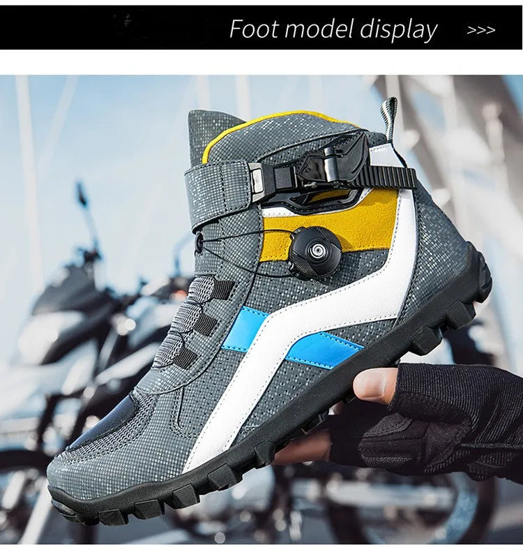 Ghete de motocicletă CN Guangdong cu talpă antiderapantă - Mărimea 39-45 Ghete din piele de vacă