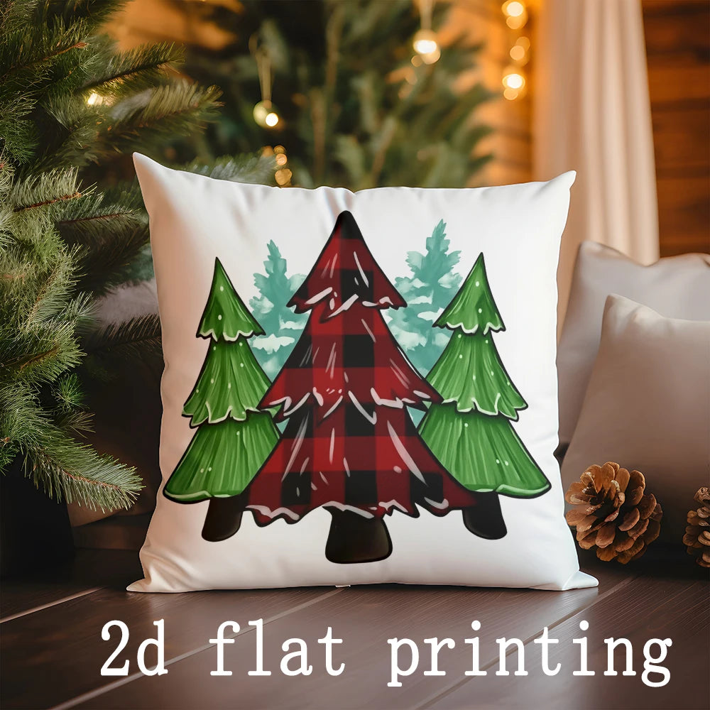 Home Decor Christmas-themed Pillow Covers with Festive Designs Pattern Cushion Cover Suitable for Sofa Bedroom Car Pillow Cover