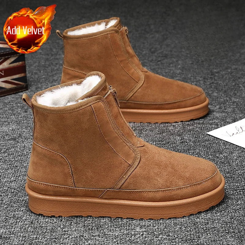 Ghete de iarnă Shangkaka, căptușite călduros - fermoar, căptușeală din pluș, talpă antiderapantă