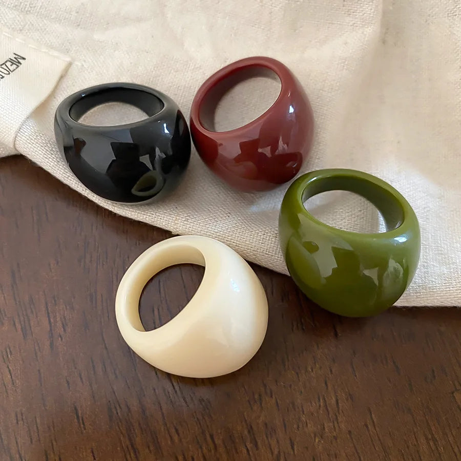 Inele Groase Geometrice HangZhi - Rășină, Mărime Mare