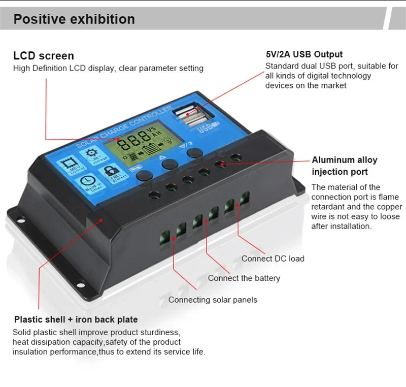 300W/600W Solarpanel-Kit Komplett 12V Polycrystallin USB-Strom Portable Outdoor Aufladbar Solarzelle Solargenerator